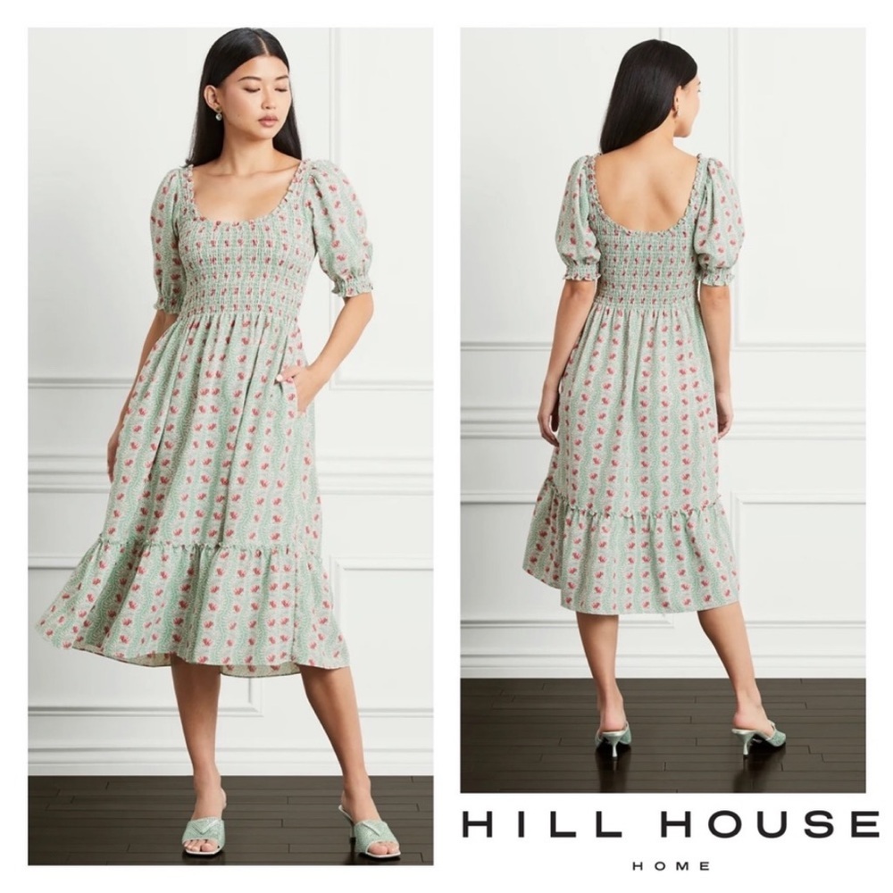 NWT The Louisa Nap Dress Trailing Vine Multi Crepe Hill House Home
